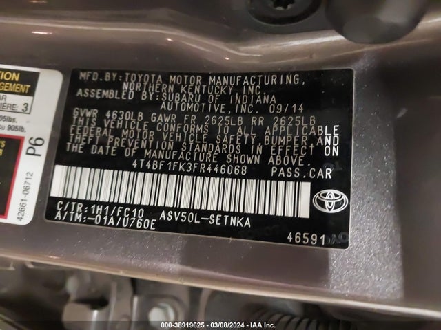 Toyota CAMRY LE 2015 4T4BF1FK3FR446068 Image 9