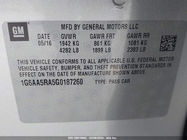 Cadillac Ats Standard 2016 1G6AA5RA5G0187260 Image 9
