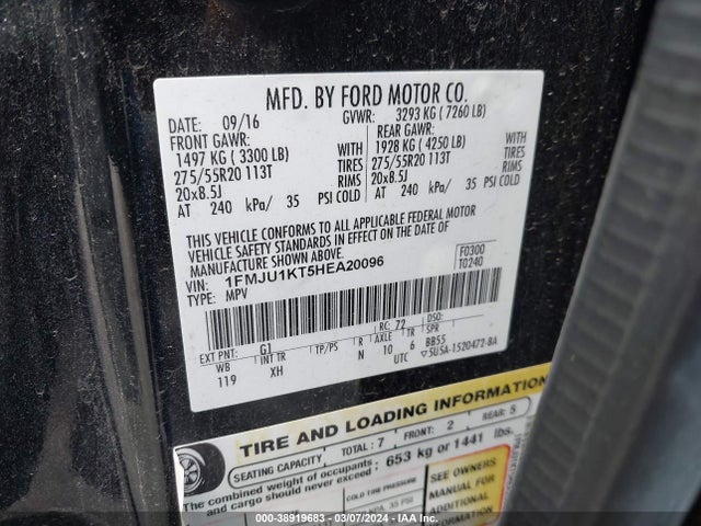 Ford Expedition Limited 2017 1FMJU1KT5HEA20096 Image 9