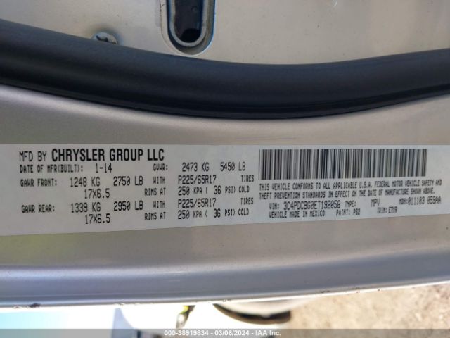 3C4PDCBG0ET192058 Dodge Journey Sxt