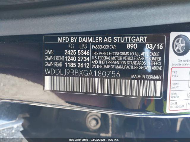WDDLJ9BBXGA180756 Mercedes-Benz Cls 550 4matic