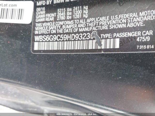 WBS6G9C59HD932311 BMW M6