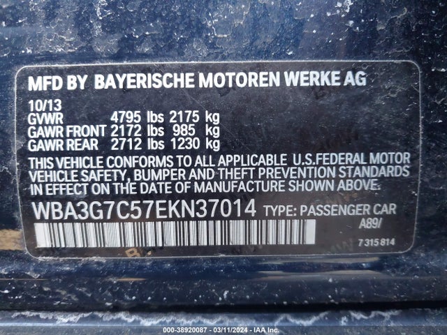 WBA3G7C57EKN37014 BMW 328i Xdrive