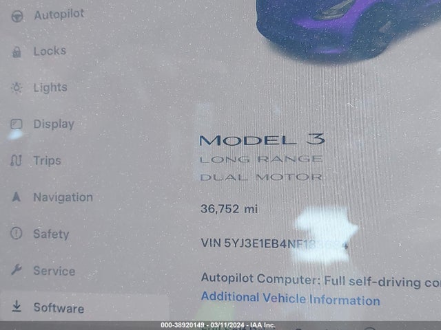 Tesla Model 3 Long Range Dual Motor All-wheel Drive 2022 5YJ3E1EB4NF183684 Image 14
