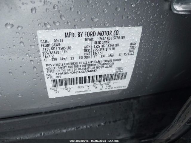 1FMSK7DH1LGA54247 Ford EXPLORER XLT