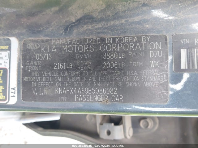 KIA FORTE LX 2014 KNAFX4A69E5086982 Image 9