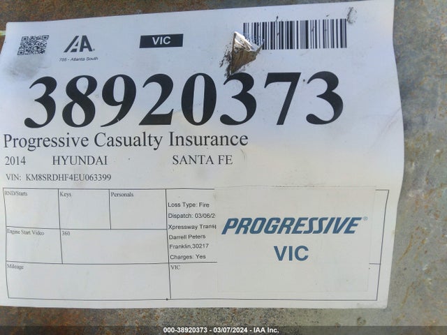 Hyundai Santa Fe Gls 2014 KM8SRDHF4EU063399 Image 9