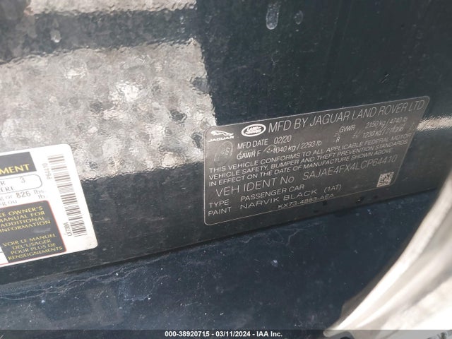 2020 JAGUAR XE SAJAE4FX4LCP64410 Photo 8