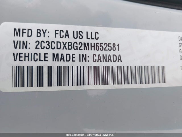 Dodge Charger Sxt Rwd 2021 2C3CDXBG2MH652581 Image 9
