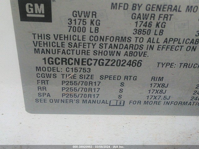 Chevrolet Silverado 1500 Wt 2016 1GCRCNEC7GZ202466 Image 9