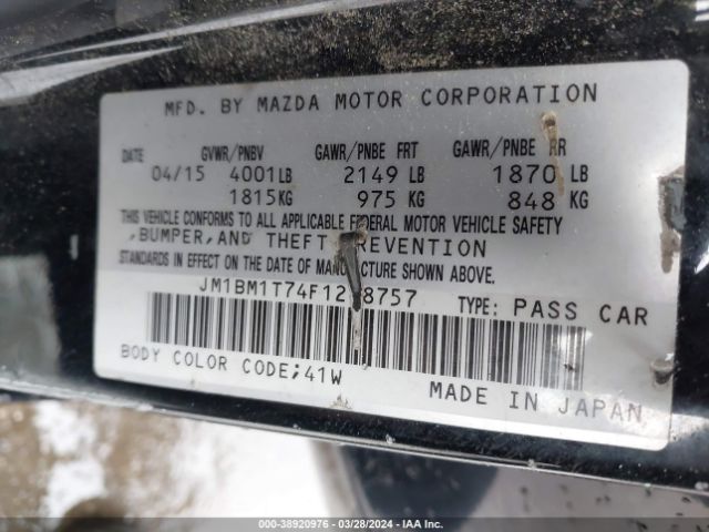 JM1BM1T74F1268757 Mazda Mazda3 I Sv