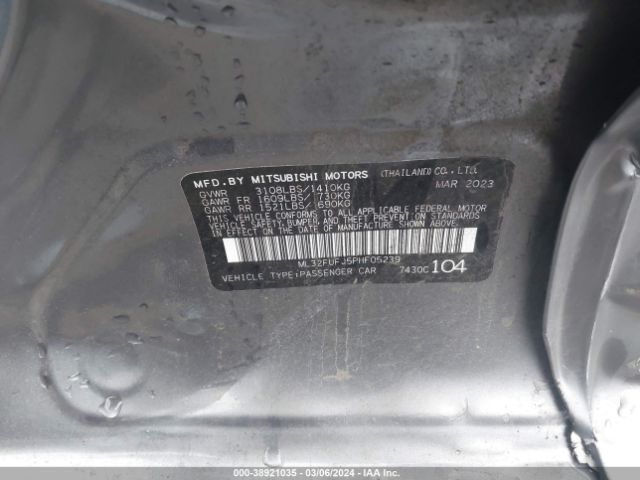 ML32FUFJ5PHF05239 Mitsubishi Mirage G4 Black Edition