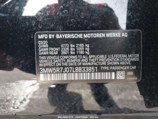 2020 BMW 330I 3MW5R7J07L8B33851 Photo 8