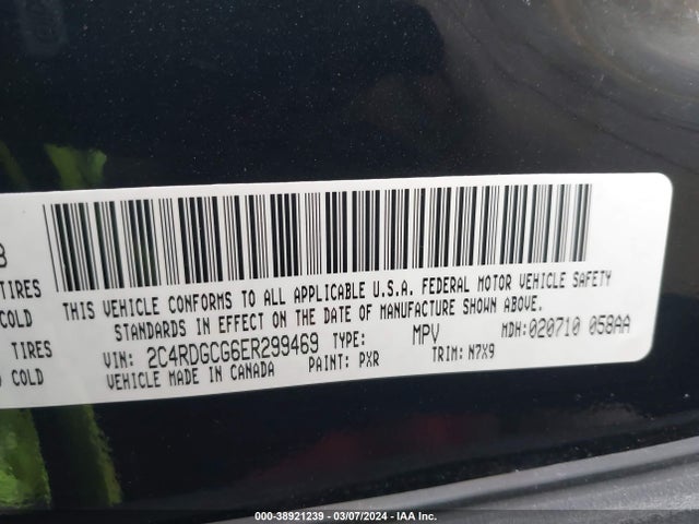 Dodge Grand Caravan Sxt 2014 2C4RDGCG6ER299469 Image 9