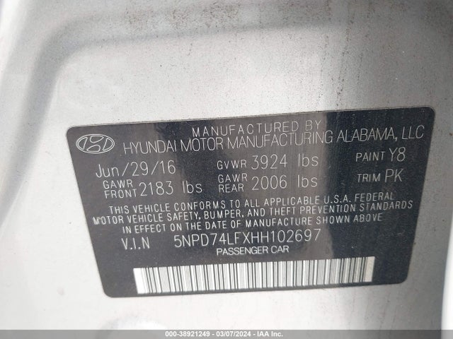 Hyundai ELANTRA SE 2017 5NPD74LFXHH102697 Image 9