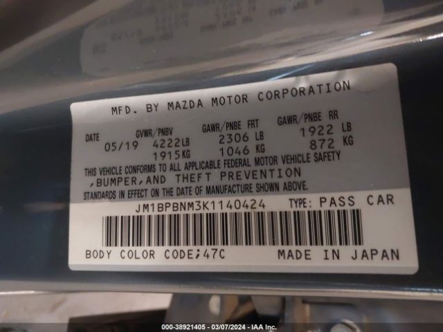 JM1BPBNM3K1140424 Mazda Mazda3 Premium Package