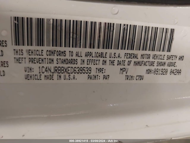 1C4NJRBBXED639539 Jeep Patriot Sport