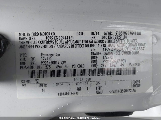 Ford C-max Hybrid Sel 2015 1FADP5BU7FL102337 Image 9