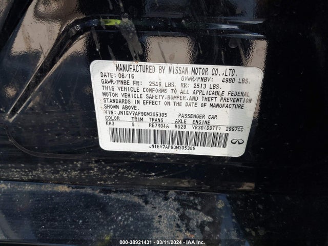 JN1EV7AP9GM305305 Infiniti Q50 3.0t Premium
