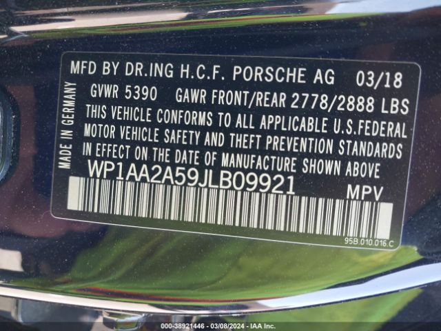 WP1AA2A59JLB09921 Porsche Macan Sport Edition