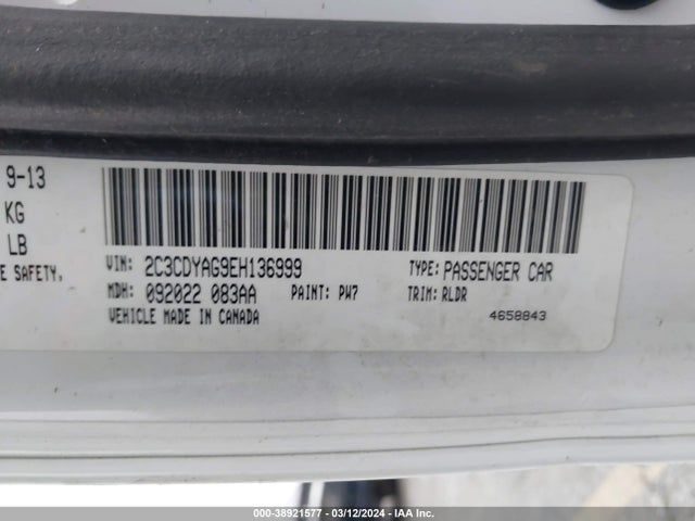 Dodge Challenger Sxt Plus 2014 2C3CDYAG9EH136999 Image 9