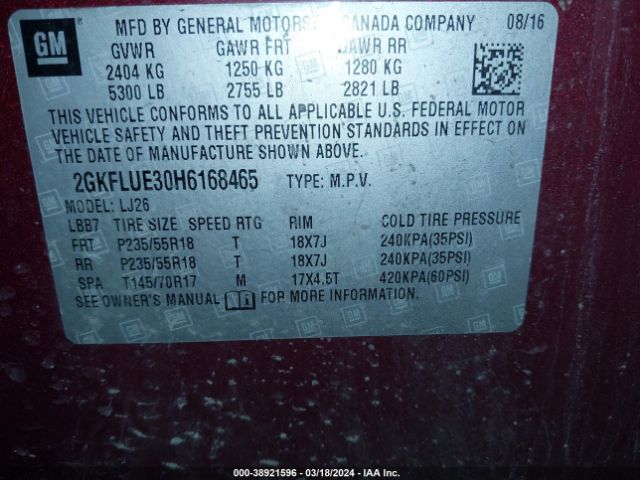 2017 GMC TERRAIN 2GKFLUE30H6168465 Photo 8