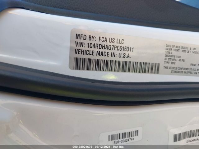 1C4RDHAG7PC616311 Dodge Durango Sxt Rwd
