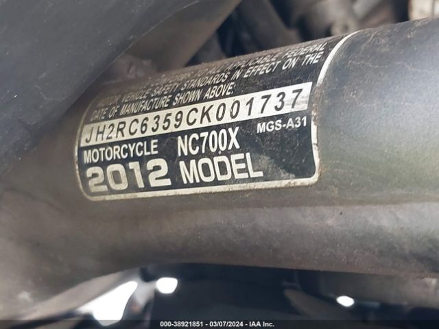 2012 HONDA NC700X JH2RC6359CK001737 Photo 9