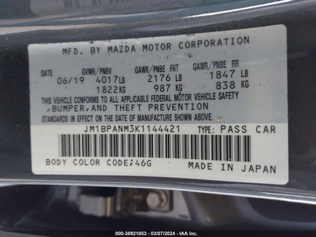 JM1BPANM3K1144421 Mazda Mazda3 Premium Package