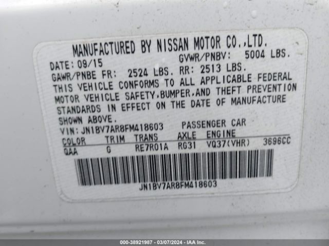 JN1BV7AR8FM418603 Infiniti Q50 Premium