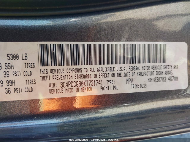 Dodge Journey Crossroad 2019 3C4PDCGB0KT731741 Image 9