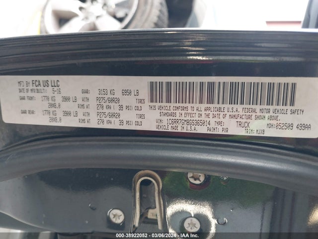 RAM 1500 Big Horn 2016 1C6RR7GM8GS365014 Image 9