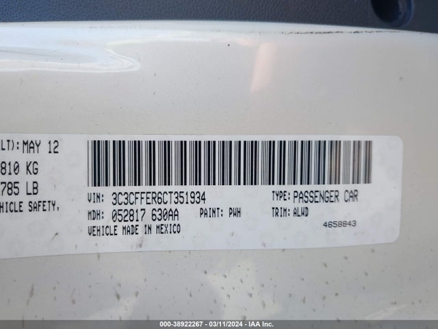 2012 FIAT 500C 3C3CFFER6CT351934 Photo 8