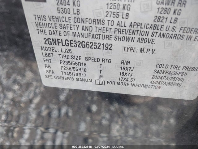 Chevrolet Equinox Ltz 2016 2GNFLGE32G6252192 Image 9