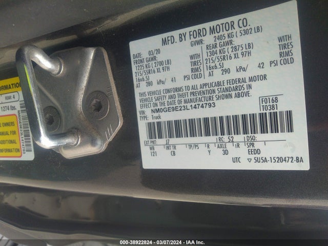 Ford Transit Connect Xl Passenger 2020 NM0GE9E23L1474793 Image 9