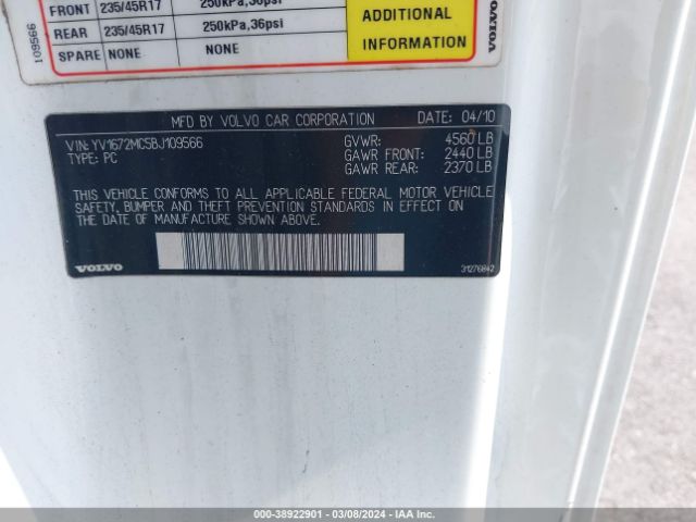 2011 VOLVO C70 YV1672MC5BJ109566 Photo 8