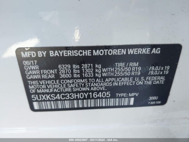 5UXKS4C33H0Y16405 BMW X5 Xdrive35d