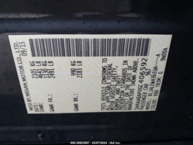 1N4AA6APXGC406592 Nissan Maxima 3.5 Sl