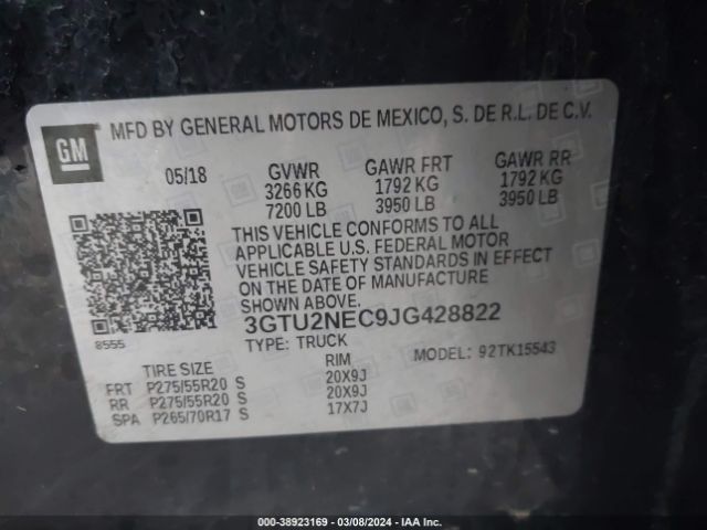 3GTU2NEC9JG428822 GMC Sierra 1500 Slt