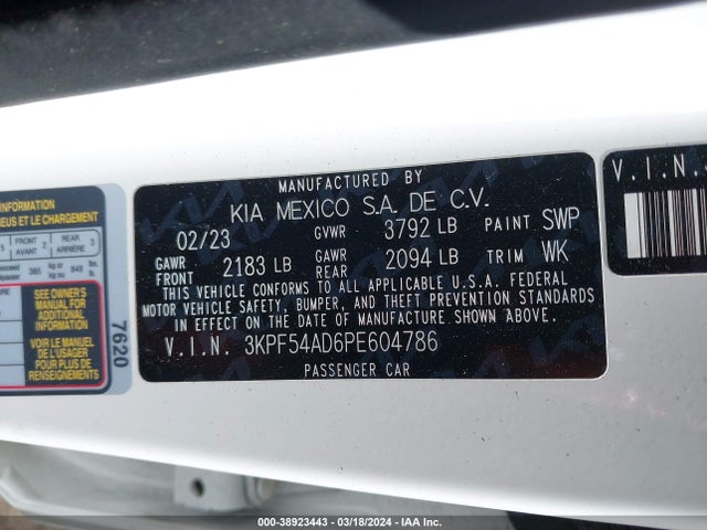 KIA Forte Gt-line 2023 3KPF54AD6PE604786 Image 9