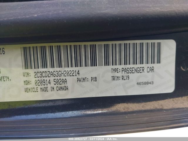 2C3CDZAG3GH202214 Dodge Challenger Sxt Plus