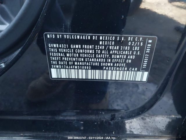 3VWD17AJ4FM310993 Volkswagen Jetta 1.8t Se