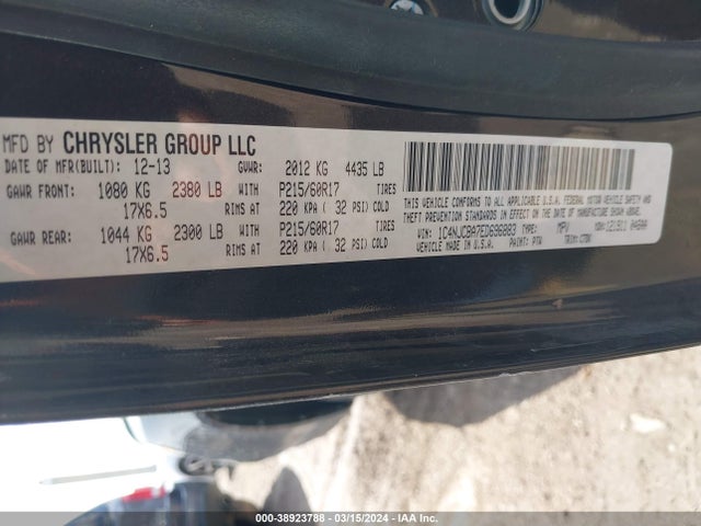 Jeep Compass Sport 2014 1C4NJCBA7ED696883 Image 9