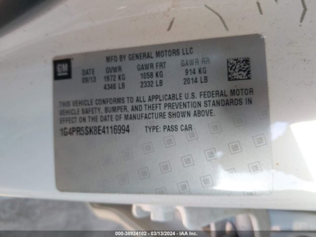 1G4PR5SK8E4116994 Buick Verano Convenience Group