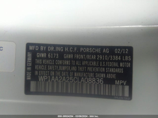 2012 PORSCHE CAYENNE WP1AA2A25CLA08836 Photo 8