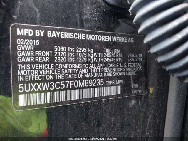 5UXXW3C57F0M89235 BMW X4 Xdrive28i
