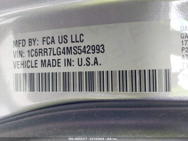RAM 1500 Classic Slt  4x4 5'7 Box 2021 1C6RR7LG4MS542993 Image 9