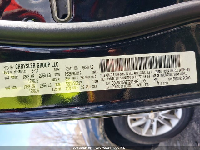 Dodge Journey Sxt 2014 3C4PDDBG6ET271689 Image 9