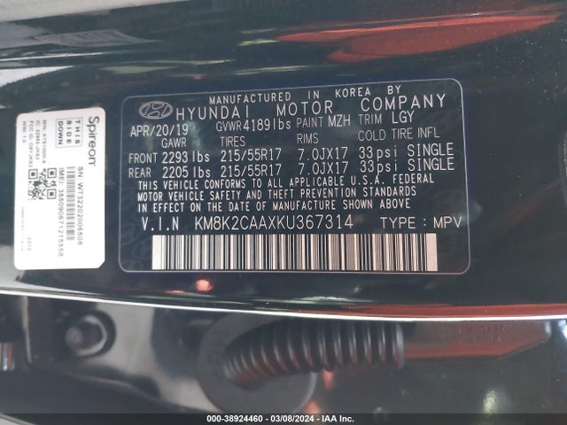 Hyundai Kona Sel 2019 KM8K2CAAXKU367314 Image 9