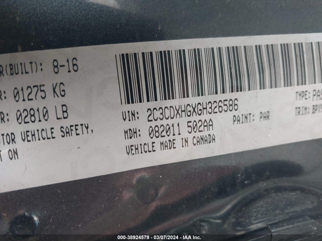 Dodge Charger Sxt 2016 2C3CDXHGXGH326586 Image 9